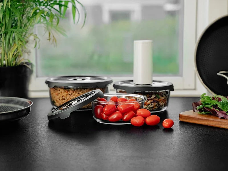 Runder Vakuum-Glasbehälter – 930ML Set - 4 Stk.