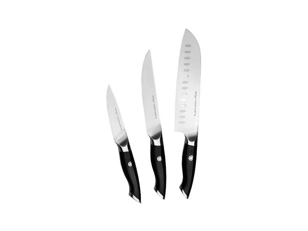 3-teiliges Santoku-, Universal- und Schälmesserset