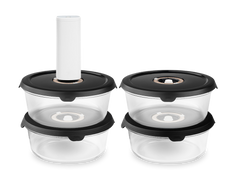 Runder Vakuum-Glasbehälter – 1400ML Set - 4 Stk.